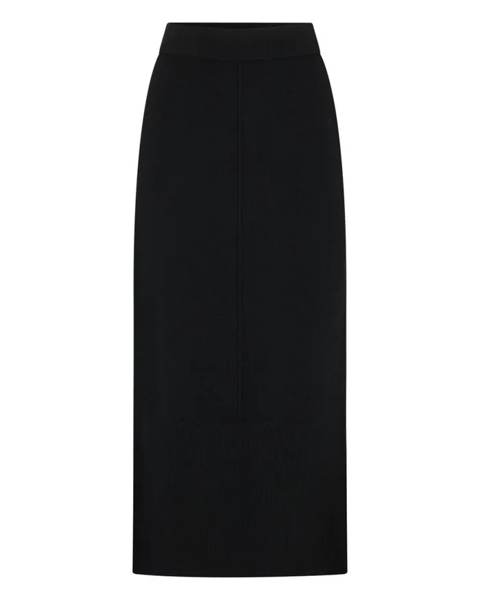 NPeal Dresses and Skirts Women Straight Cashmere Skirt Black
