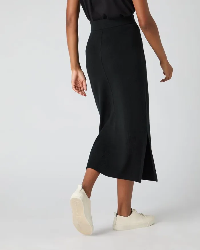 NPeal Dresses and Skirts Women Straight Cashmere Skirt Black