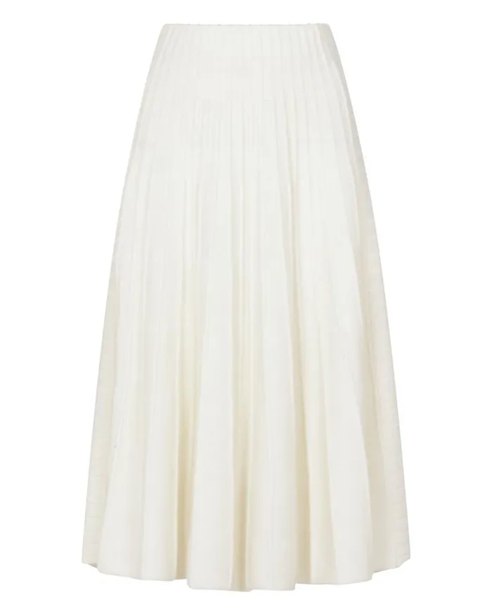NPeal Dresses and Skirts Women Wide Rib Skirt New Ivory White