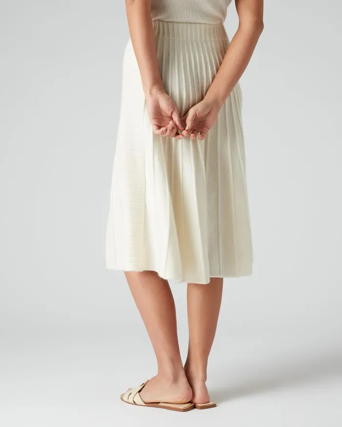 NPeal Dresses and Skirts Women Wide Rib Skirt New Ivory White