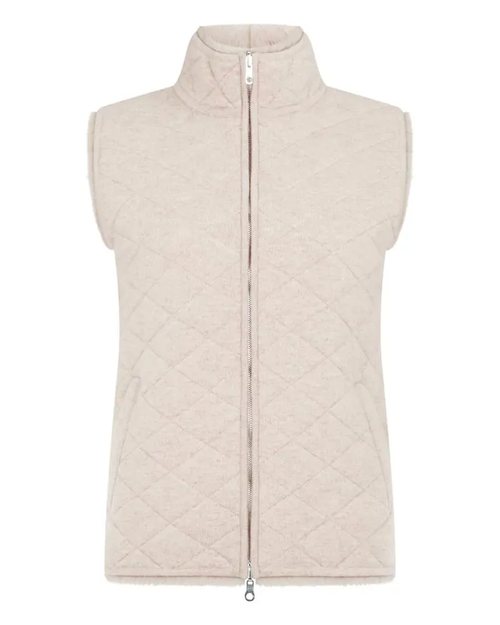 NPeal Gilets and Waistcoats Women Robyn Fur Lined Cashmere Gilet Heather Beige Brown