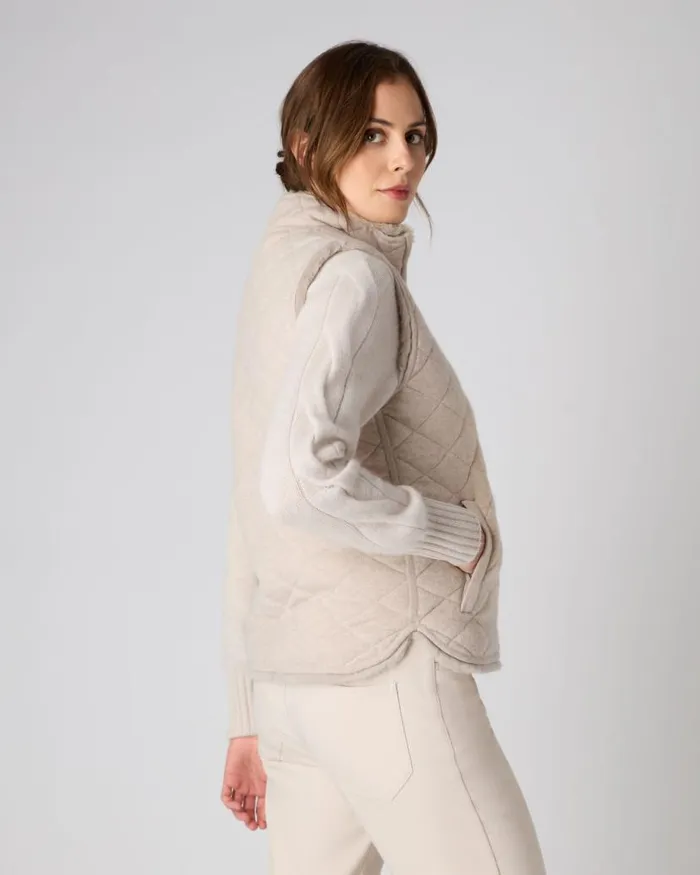 NPeal Gilets and Waistcoats Women Robyn Fur Lined Cashmere Gilet Heather Beige Brown