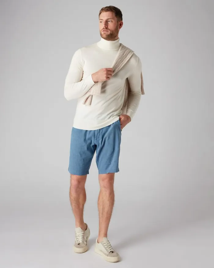 NPeal Jumpers Men Pimlico Fine Gauge Cashmere Roll Neck Jumper New Ivory White