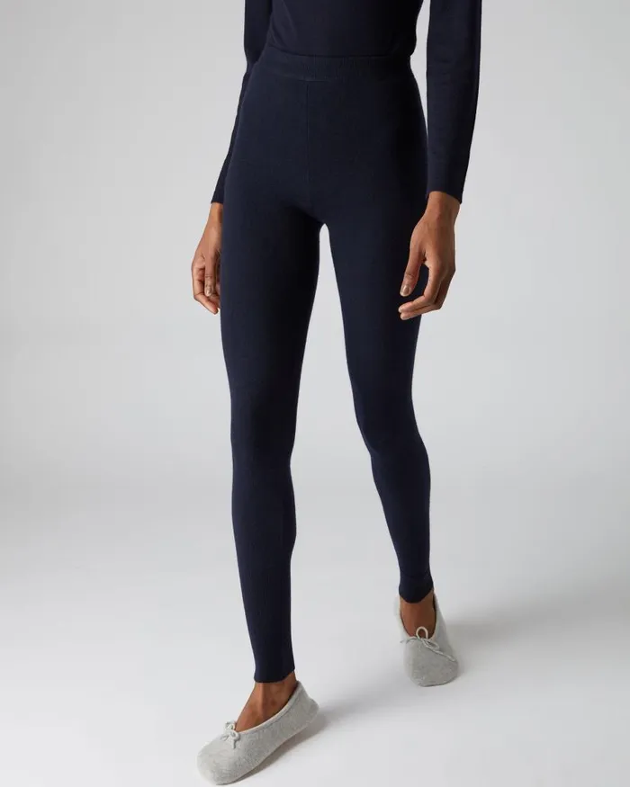 NPeal Leggings and Trousers Women Thea Cashmere Leggings Navy Blue