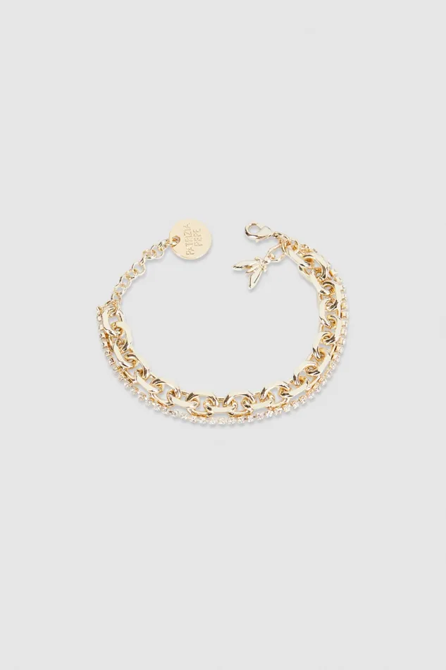 Patrizia Pepe Fly Diamond Brass Chain Bracelet Gold Gold Crystal Accessories