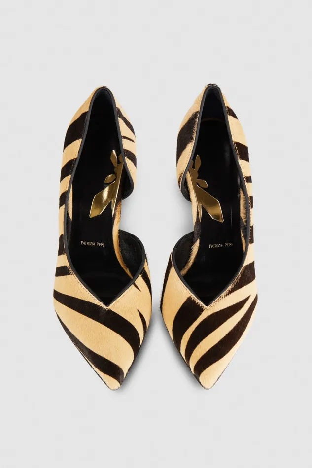 Patrizia Pepe Leather Pumps Black Beige Footwear