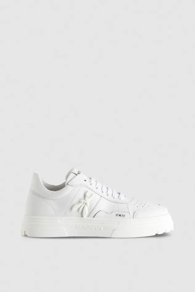 Patrizia Pepe Leather White Sneakers Off White Footwear