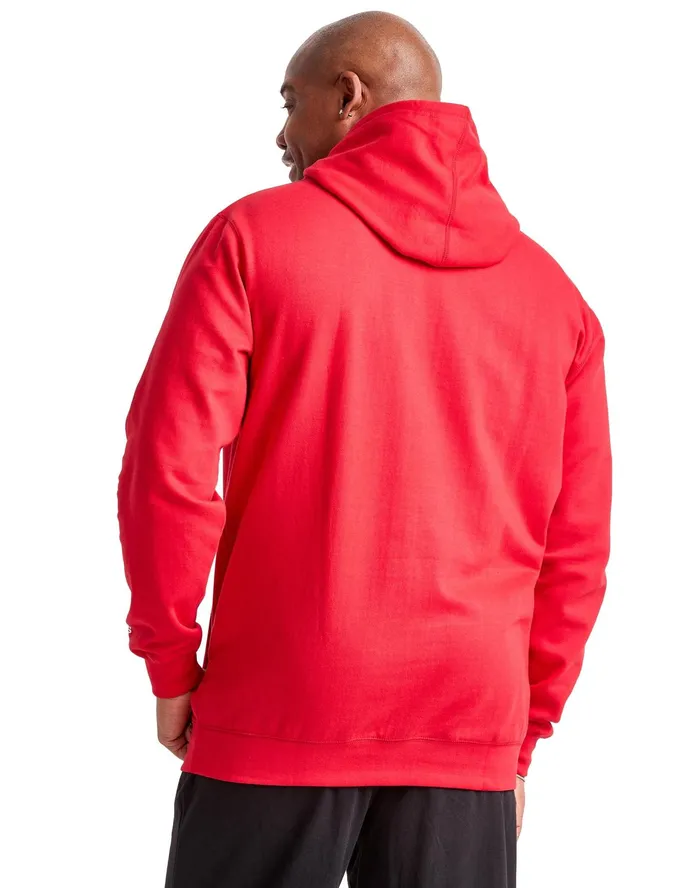 Powerblend Fleece Hoodie Script Logo Big and Tall Team Red Scarlet Men Champion Hoodies and Sweatshirts