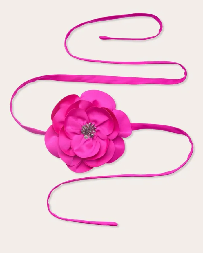Ramy Brook Belts Women Rose Convertible Belt Necklace Electric Pink Ramy Brook Belts Women Rose Convertible Belt Necklace Electric Pink