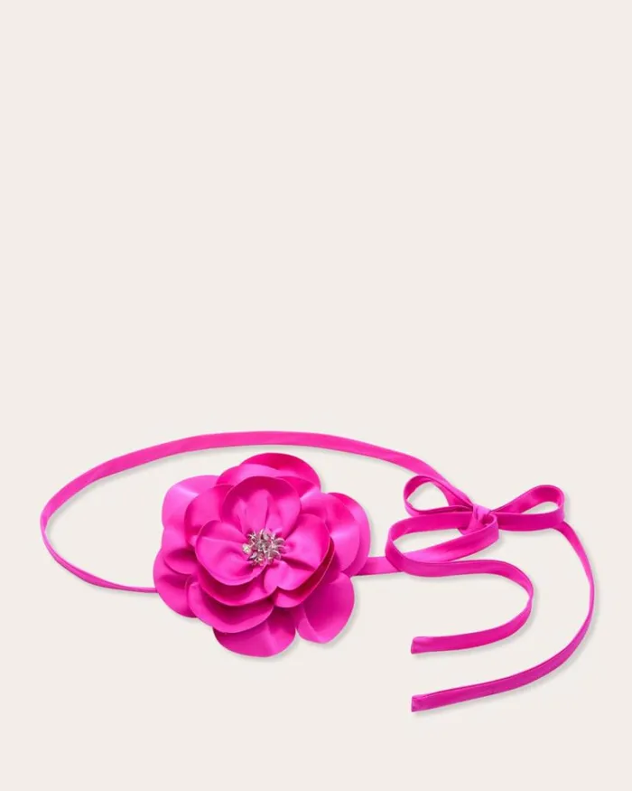 Ramy Brook Belts Women Rose Convertible Belt Necklace Electric Pink Ramy Brook Belts Women Rose Convertible Belt Necklace Electric Pink