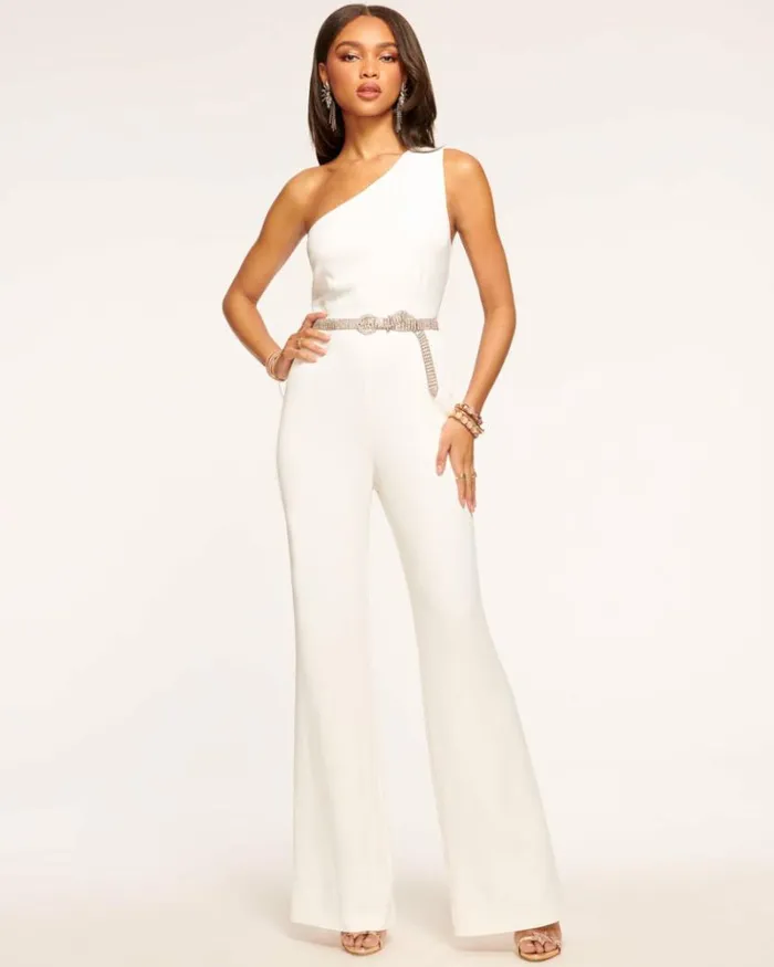 Ramy Brook Jumpsuits Women Gabriela One Shoulder Jumpsuit Ivory