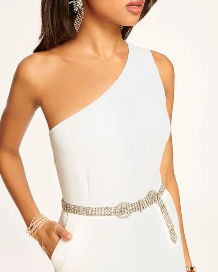 Ramy Brook Jumpsuits Women Gabriela One Shoulder Jumpsuit Ivory