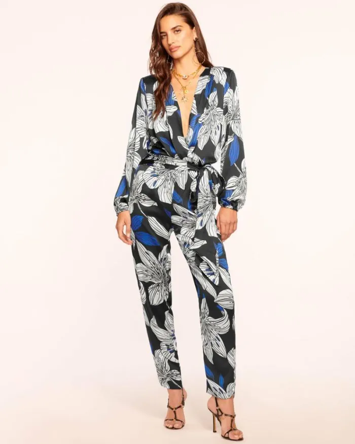 Ramy Brook Jumpsuits Women Valery VNeck Jumpsuit Black Lily