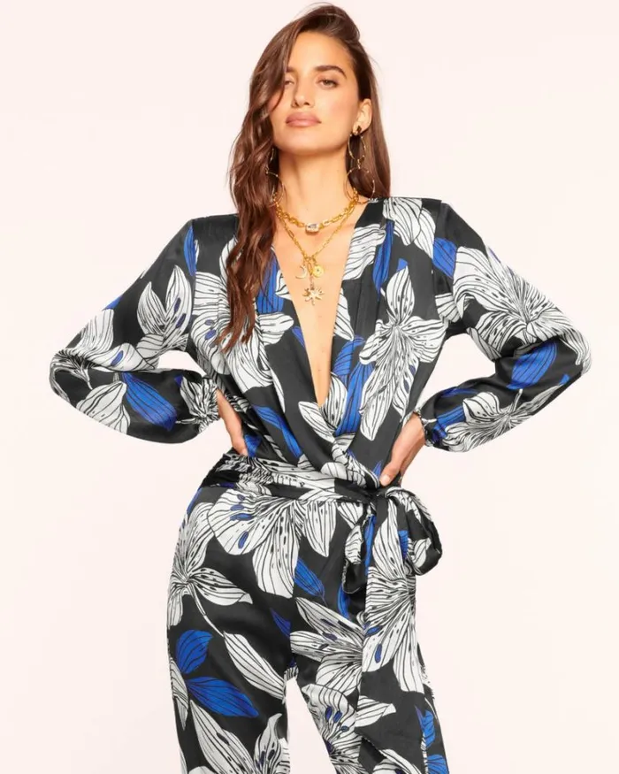 Ramy Brook Jumpsuits Women Valery VNeck Jumpsuit Black Lily