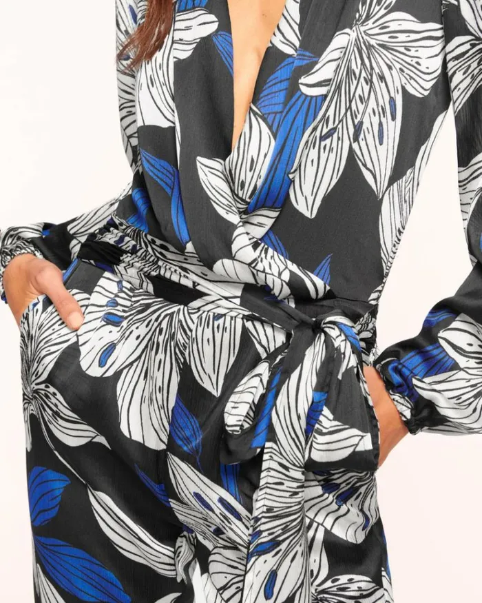 Ramy Brook Jumpsuits Women Valery VNeck Jumpsuit Black Lily