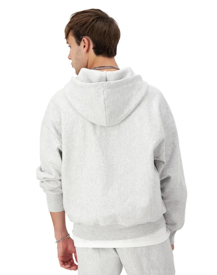 Reverse Weave Arena FullZip Hoodie Silver Grey Men Champion Hoodies and Sweatshirts