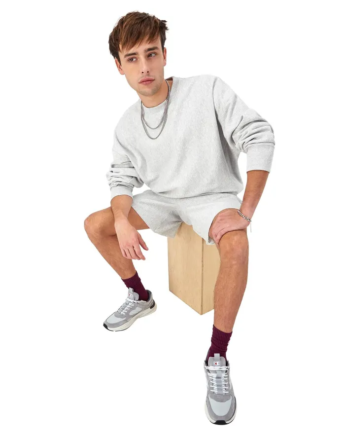 Reverse Weave Stadium Crewneck Sweatshirt Gfs Silver Grey Men Champion Hoodies and Sweatshirts