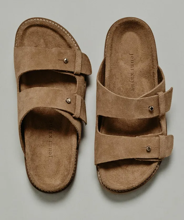 Sandals and Slides Women Jenni Kayne Suede Hutton Slide Sandal Tan