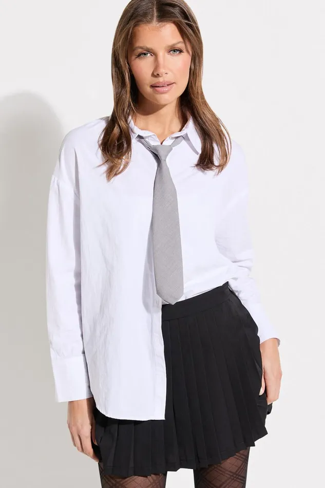 Schiffer Neck Tie In Grey Women Showpo Scarves and Gloves
