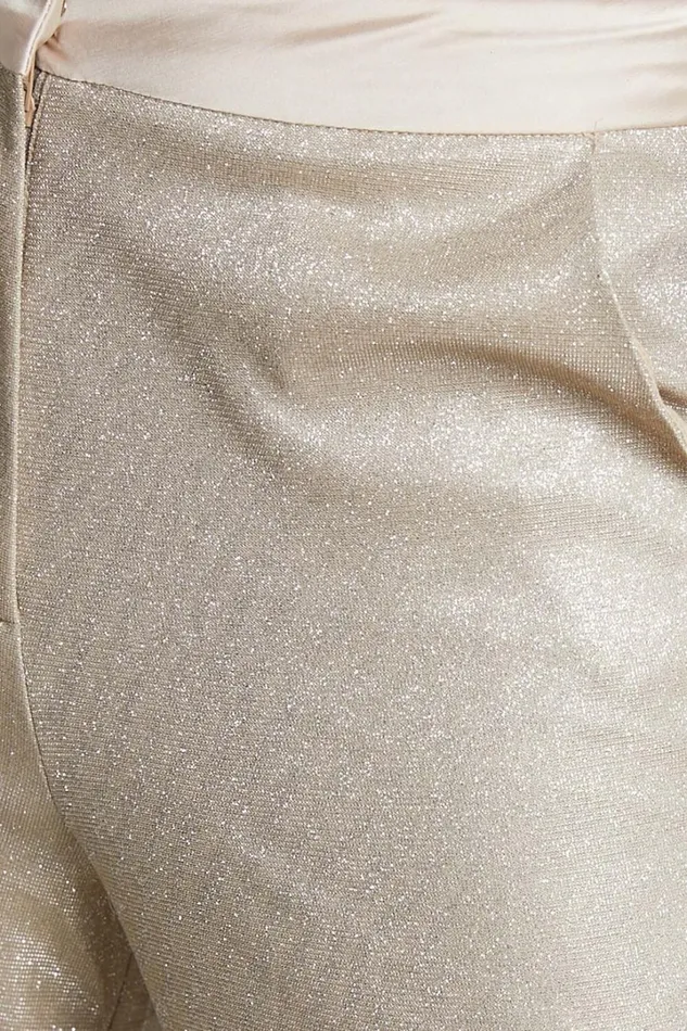 Sharleez Pants 8211 Glitter High Waisted Tailored Wide Leg Pants In Gold Women Showpo Pants