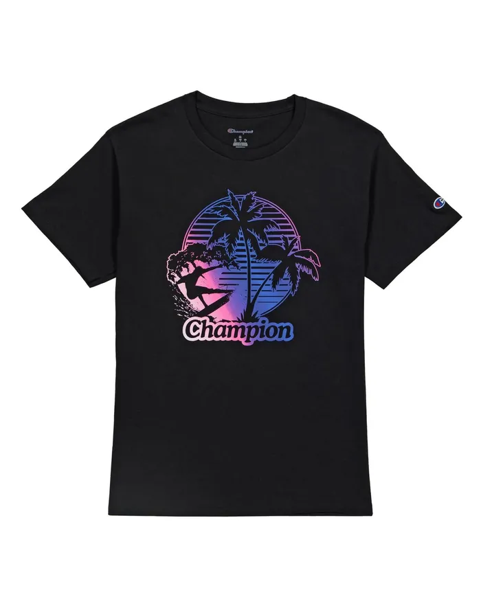 ShortSleeve TShirt Surfer Circle Black Men Champion TShirts and Tops