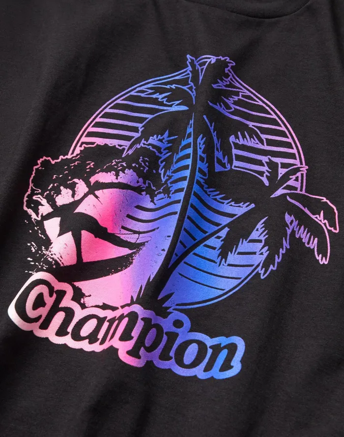 ShortSleeve TShirt Surfer Circle Black Men Champion TShirts and Tops