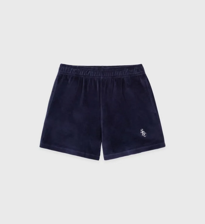 Shorts Women Sporty and Rich SRC Velour Short 8211 NavyWhite