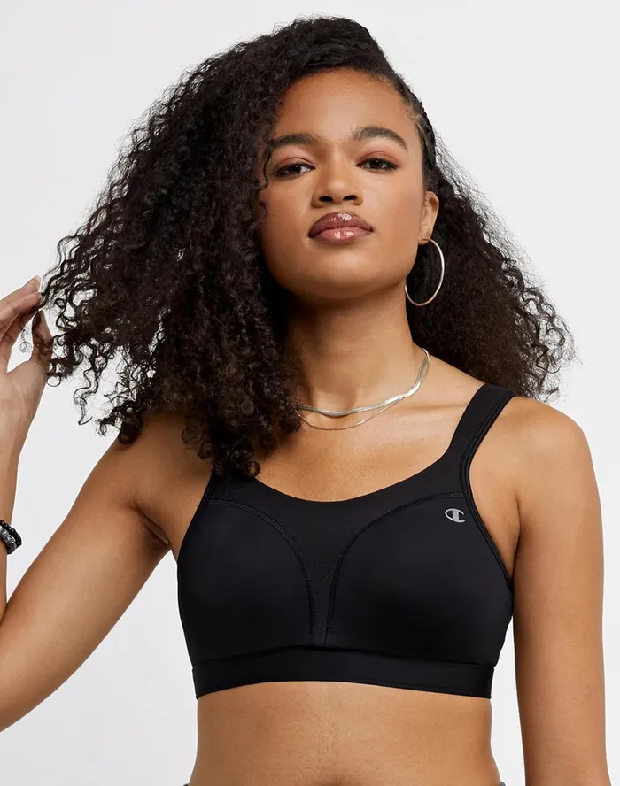 Spot Comfort HighImpact Sports Bra C Logo Black Women Champion Sports Bras and Bralettes Spot Comfort HighImpact Sports Bra C Logo Black Women Champion Sports Bras and Bralettes