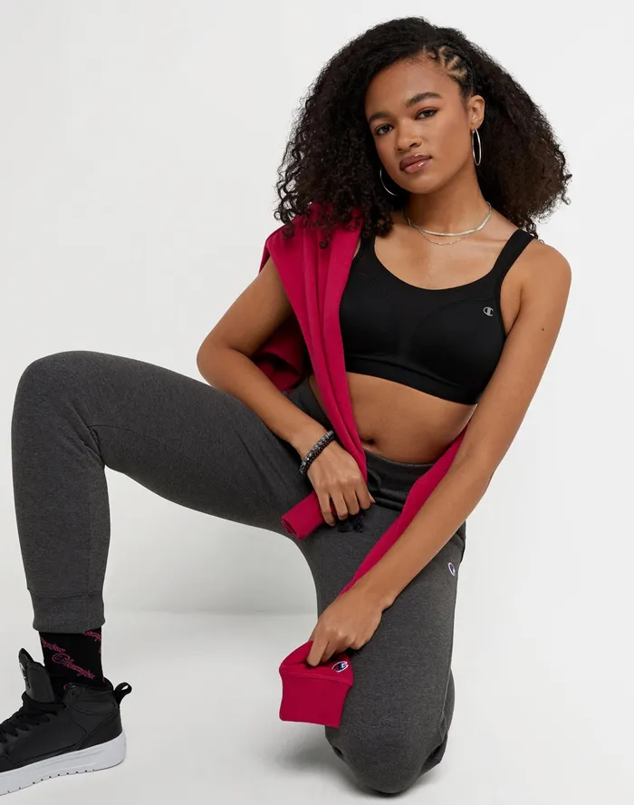 Spot Comfort HighImpact Sports Bra C Logo Black Women Champion Sports Bras and Bralettes