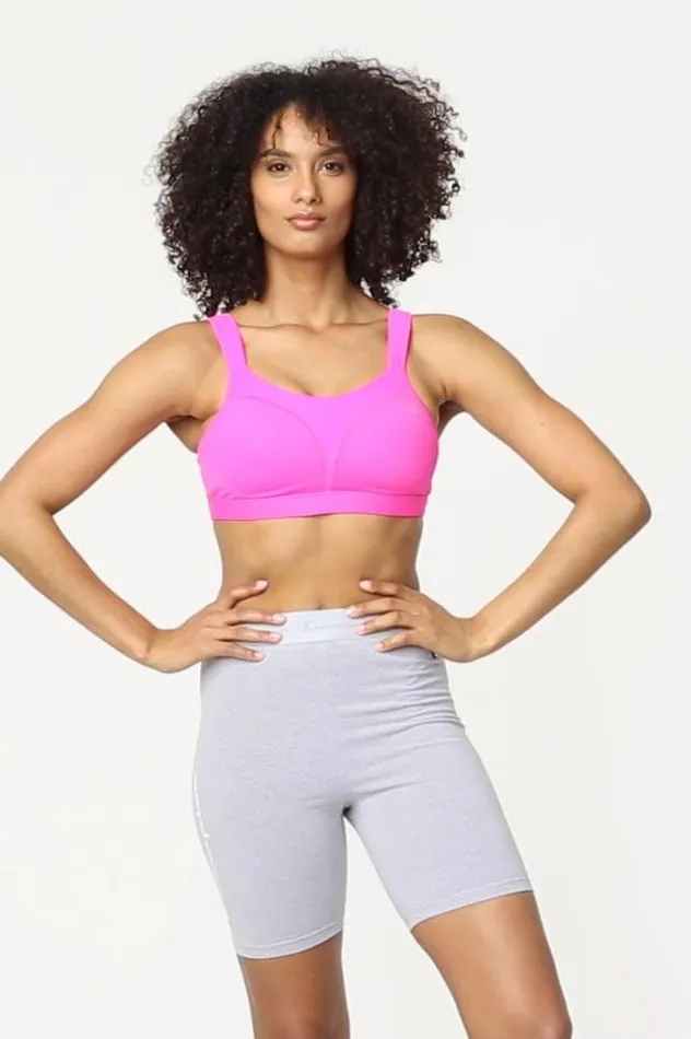 Spot Comfort HighImpact Sports Bra C Logo Oxford Heathermedium Grey Women Champion Sports Bras and Bralettes