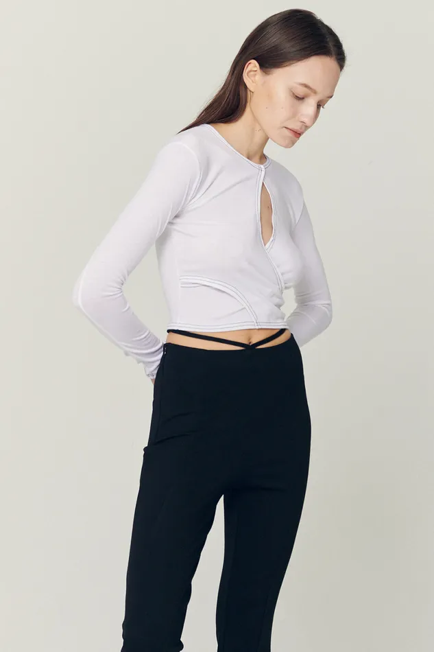Storets Hazel Hole Wrapped Effect Top Women Crop Tops