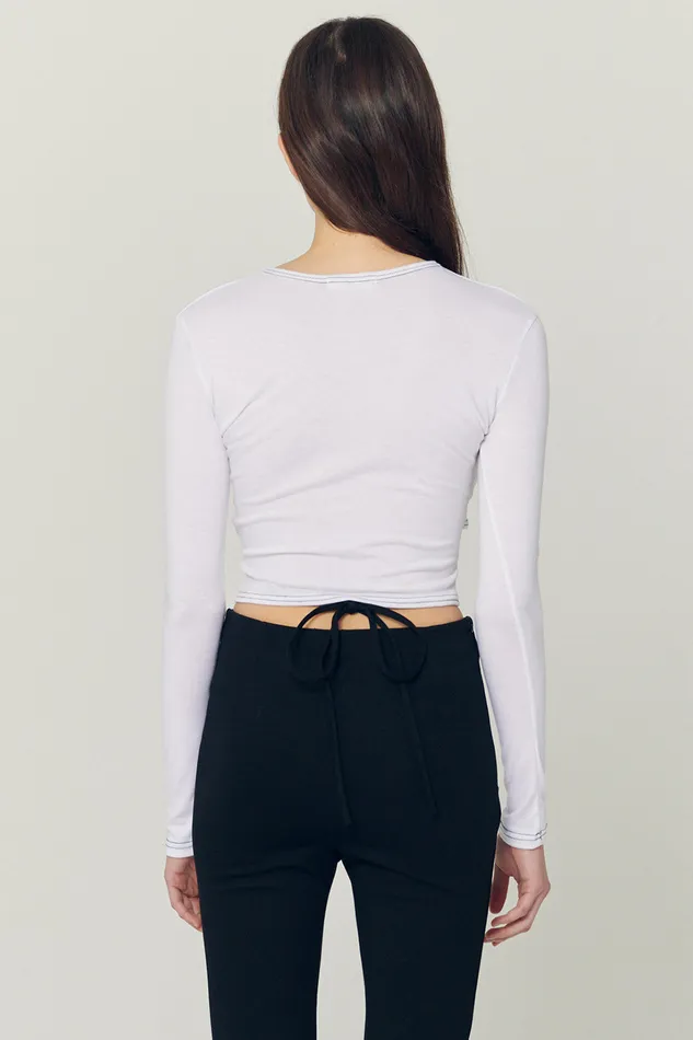 Storets Hazel Hole Wrapped Effect Top Women Crop Tops