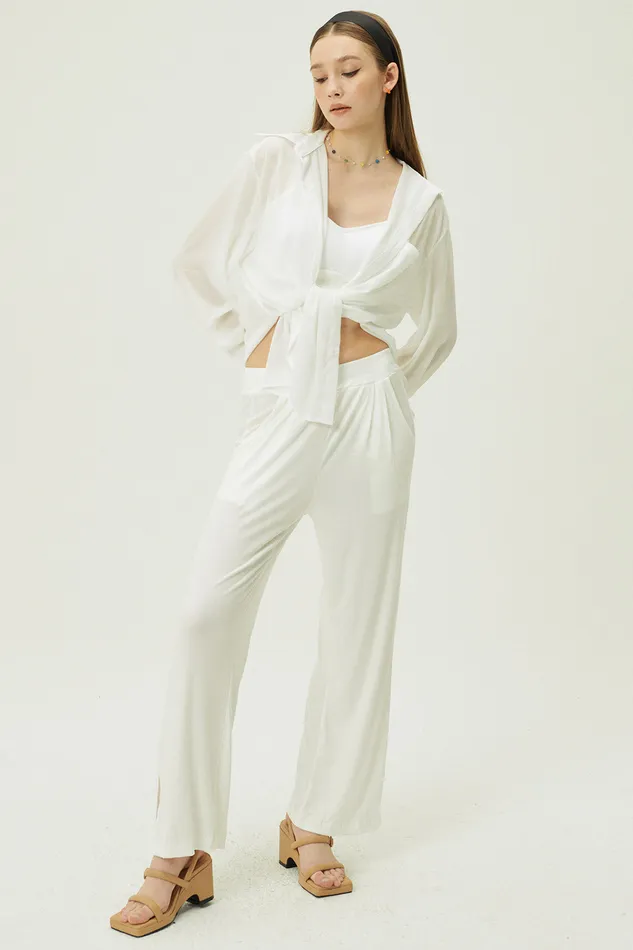 Storets Hazel Sheer 3Piece Set Women Shirts and Blouses