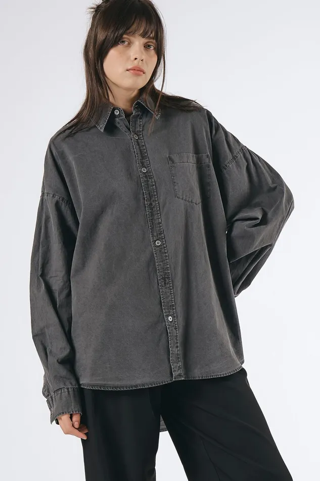 Storets Lydia Oversized Washed Shirt Women Shirts and Blouses