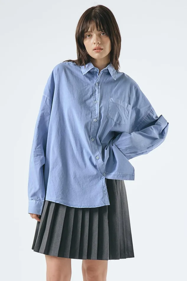 Storets Lydia Oversized Washed Shirt Women Shirts and Blouses
