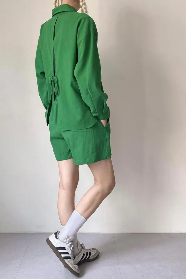 Storets Mia Openback Linen Shirt Women Shirts and Blouses