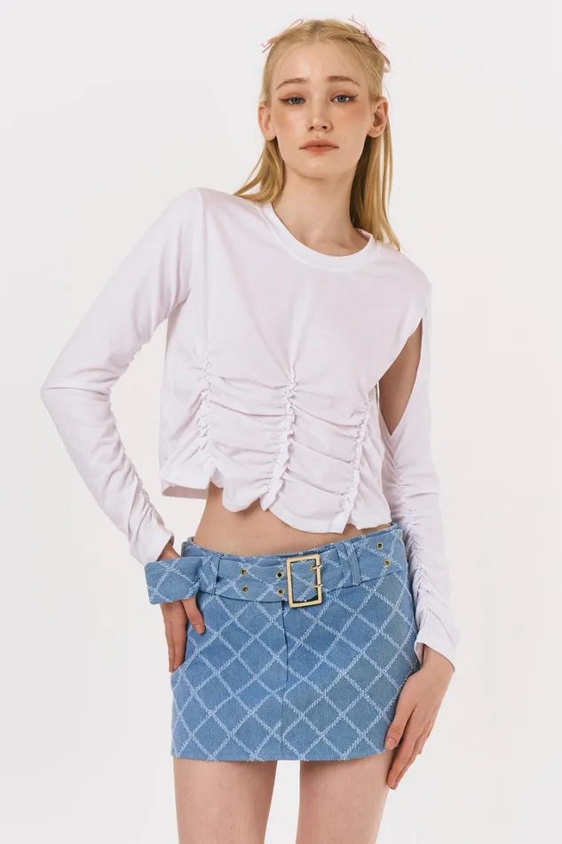 Storets Talia Cut Out Ruched Top Women Tops
