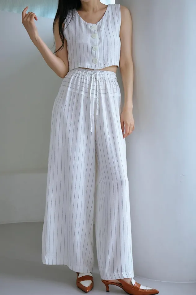 Storets Yve Striped Linen Top Women Shirts and Blouses Storets Yve Striped Linen Top Women Shirts and Blouses