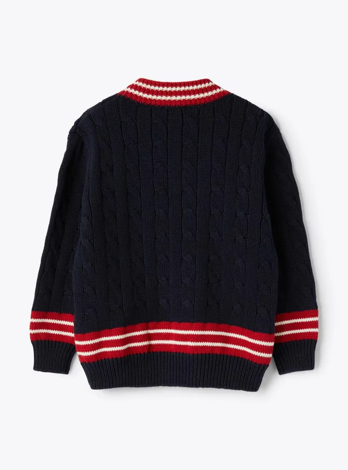Sweaters And Cardigans Boy 216 Il Gufo Organic Cotton Sweater With Cable Knit
