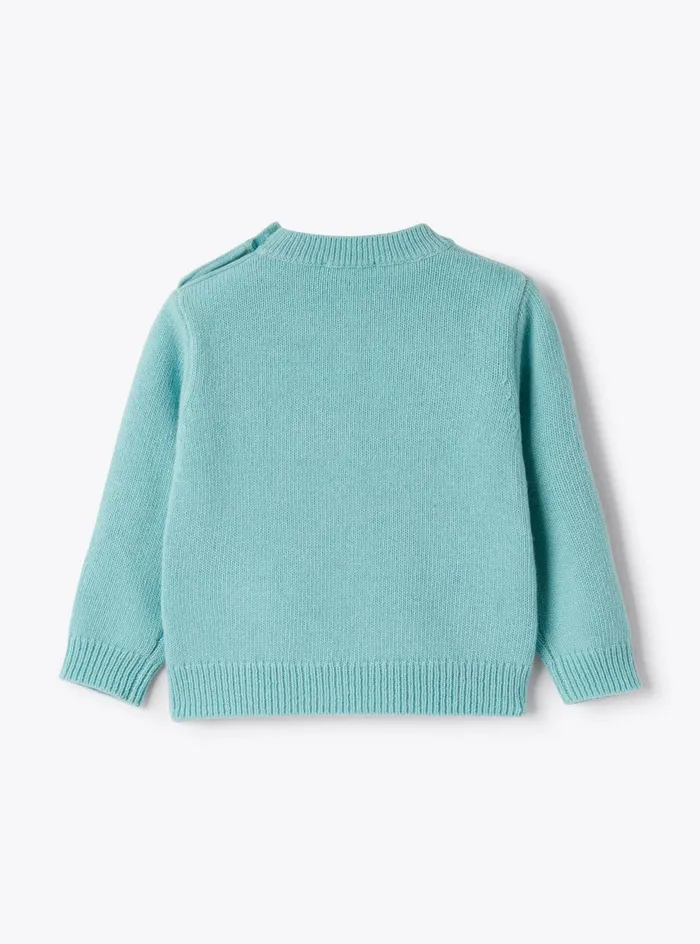 Sweaters And Cardigans Girl 216Baby 036 Il Gufo Wool Sweater With Fox Embroidery