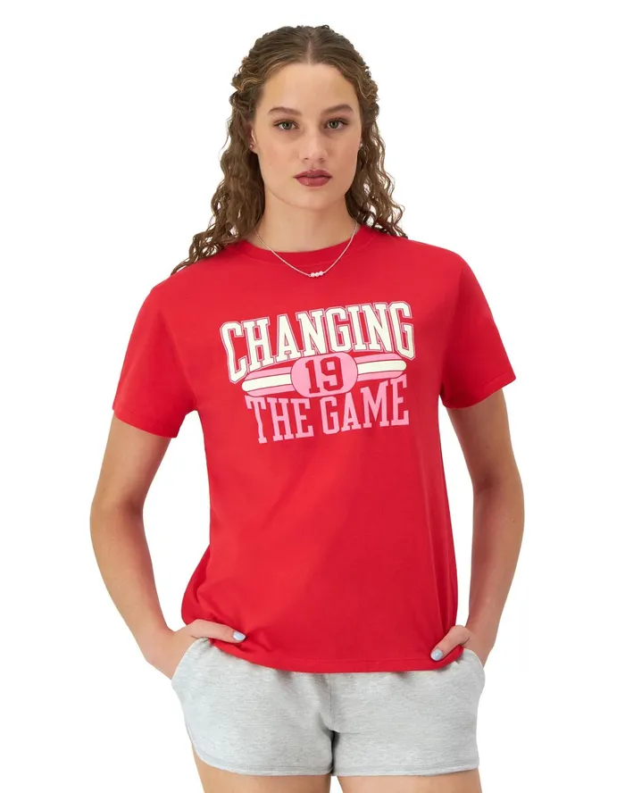 TShirt Changing The Game 1919 Graphic Solar Crimson Women Champion TShirts and Tops