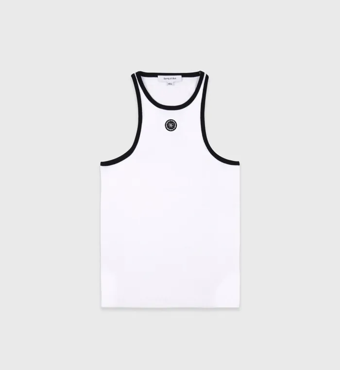 TShirts and Tops Women Sporty and Rich SRHWC Ribbed Tank 8211 WhiteBlack