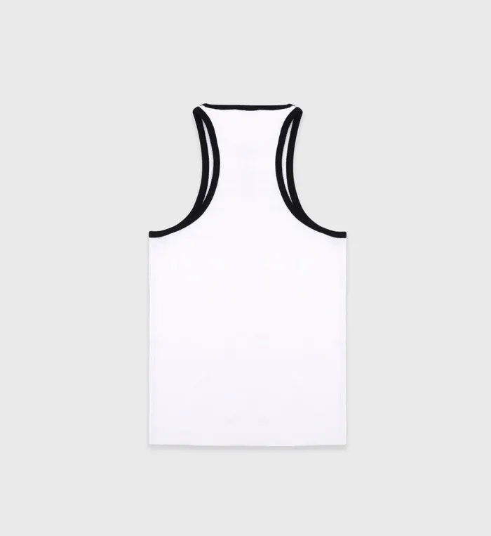 TShirts and Tops Women Sporty and Rich SRHWC Ribbed Tank 8211 WhiteBlack