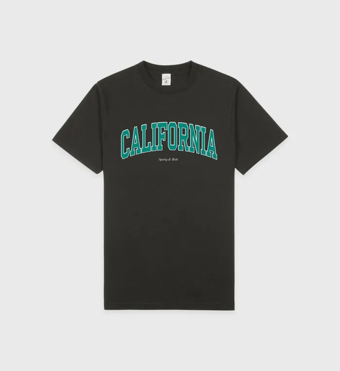TShirts Men Sporty and Rich California TShirt 8211 Faded BlackSpring Green