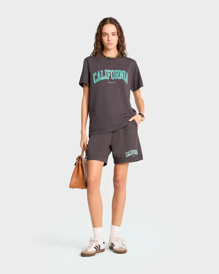 TShirts Men Sporty and Rich California TShirt 8211 Faded BlackSpring Green