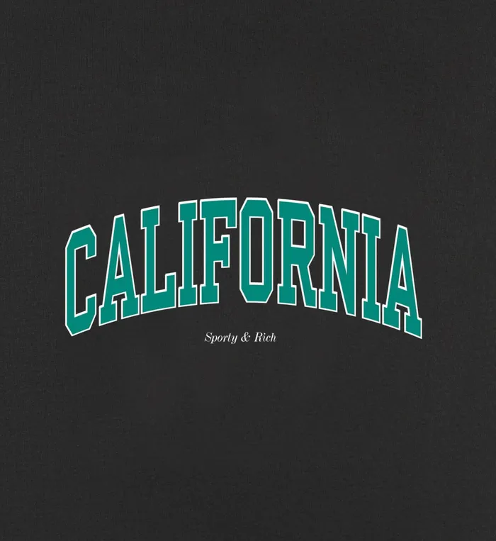TShirts Men Sporty and Rich California TShirt 8211 Faded BlackSpring Green
