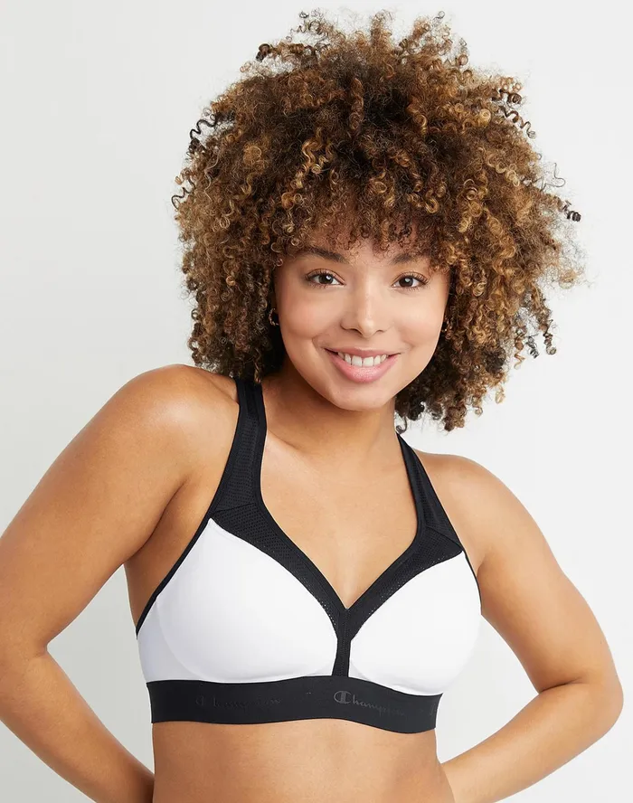The Curvy Sports Bra C Logo Whiteblack Women Champion Sports Bras and Bralettes