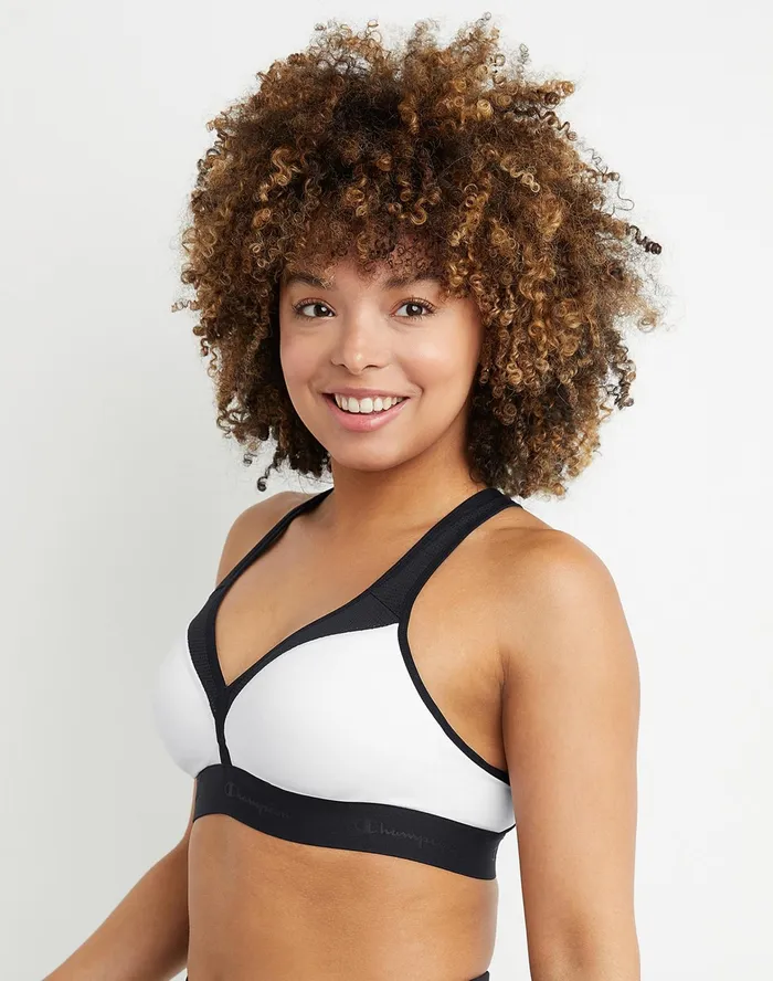 The Curvy Sports Bra C Logo Whiteblack Women Champion Sports Bras and Bralettes