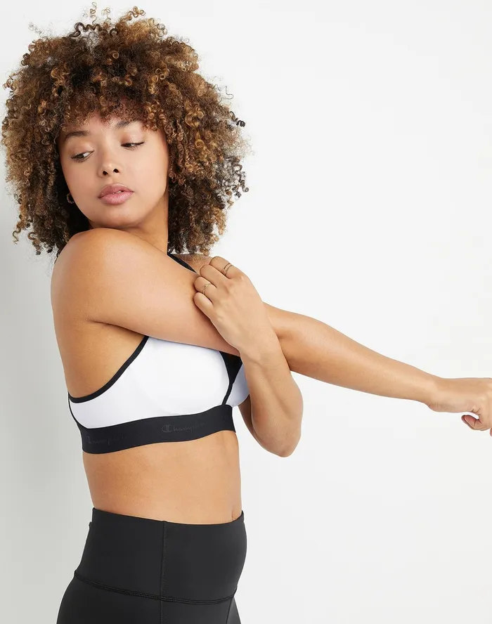 The Curvy Sports Bra C Logo Whiteblack Women Champion Sports Bras and Bralettes