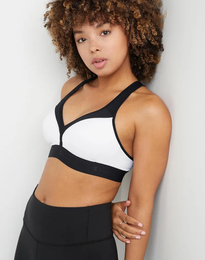 The Curvy Sports Bra C Logo Whiteblack Women Champion Sports Bras and Bralettes